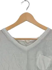 Vorschaubild 6 von Damen T-Shirt V-Ausschnitt Kurzarm Brusttasche Grau Gr. M