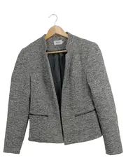 Vorschaubild 1 von Damen Blazer Jacke Gr. 36/S Grau Business Meliert Reißverschluss