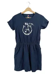 Vorschaubild 1 von Freizeitkleid Blau Pferde-Motiv Kinder Gr. 158, 164