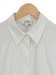 Vorschaubild 2 von Damen Hemdbluse Gr. 40/L Weiß Minimalistisch Langarm