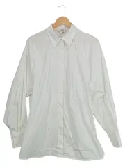 Vorschaubild 1 von Damen Hemdbluse Gr. 40/L Weiß Minimalistisch Langarm