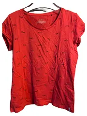 Vorschaubild 1 von EDC Damen T-Shirt Gr. M Rot Casual mit Brillen-Print