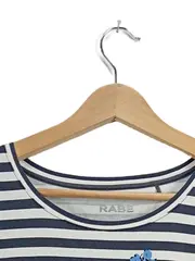 Vorschaubild 2 von Damen Langarmshirt Gr. 44 Maritim Gestreift Blau Weiß Blumen