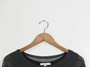 Vorschaubild 4 von Damen Langarmshirt mit Mesh-Ärmeln Gr. 34/XS Schwarz Modern