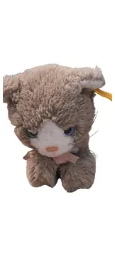 Vorschaubild 1 von Katze Kuscheltier Klassisch Braun Knopf Fahne 17cm