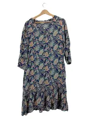 Vorschaubild 1 von Damen Freizeitkleid Blumenmuster Blau Gr. 38/M