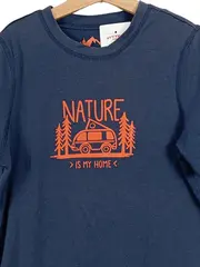 Vorschaubild 2 von T-Shirt Kinder Gr. 146/152 Blau Natur Camping Van Motiv