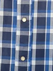 Vorschaubild 3 von Kariertes Freizeithemd Herren Blau Langarm Baumwolle Gr. M