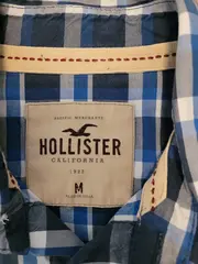 Vorschaubild 5 von Kariertes Freizeithemd Herren Blau Langarm Baumwolle Gr. M