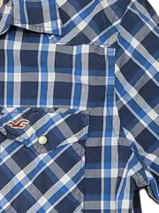 Vorschaubild 2 von Kariertes Freizeithemd Herren Blau Langarm Baumwolle Gr. M