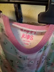 Vorschaubild 2 von Happy Kids Baby Body Mädchen Gr. 74/80 Katzen Motiv Rosa Mint