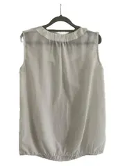 Vorschaubild 3 von Damen Bluse ärmellos Weiß Gr. 36 S Viskose Rüschenkragen