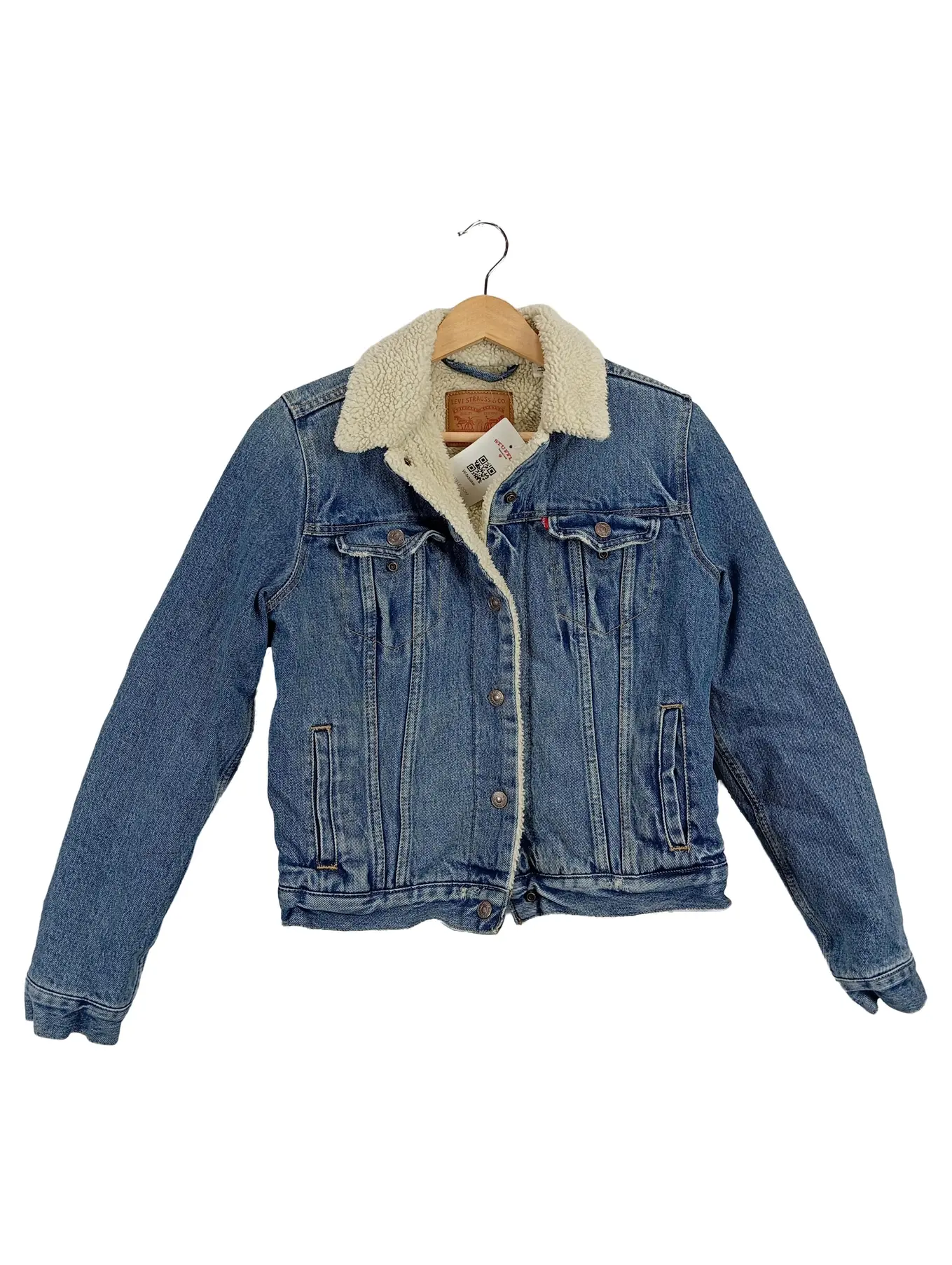 LEVI STRAUSS & CO. Damen Jeansjacke Sherpafutter Gr. 34/XS Blau Casual