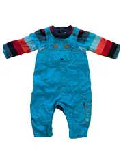 Vorschaubild 1 von Baby Body Gr. 80 Blau gestreift Bärchen Stickerei