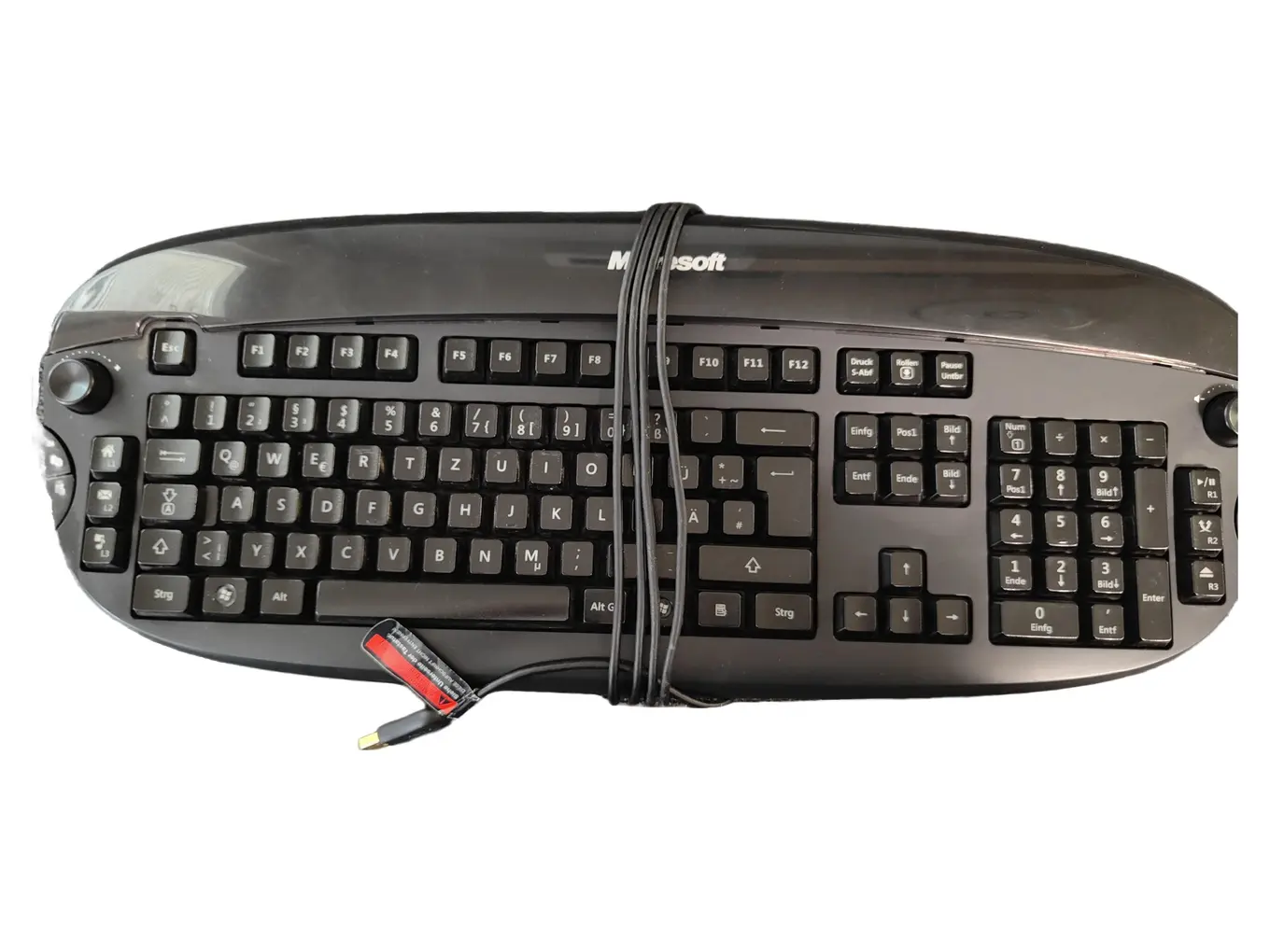 MICROSOFT Reclusa Tastatur USB QWERTZ Gaming Kabel Schwarz Gebraucht