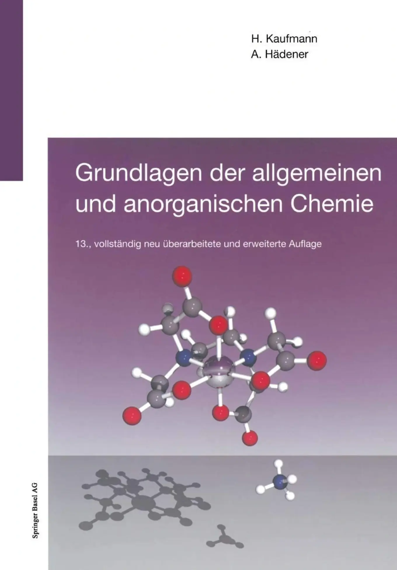 Chemie Grundlagen Allgemeine Anorganische von Hädener Kaufmann Birkhäuser
