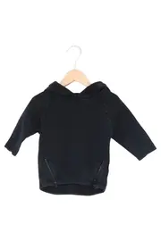 Vorschaubild 1 von Kinder Kapuzenpullover Gr. 68 Schwarz Casual Rippstrick Hoodie Baby