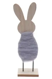 Vorschaubild 2 von Dekofigur Hase Holz Stoff Mehrfarbig Charmant 25cm