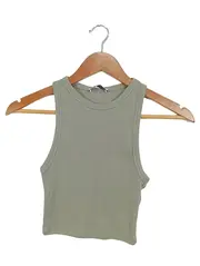 Vorschaubild 1 von Damen Tank Top Shirt Oliv Gr. 36/S Basic Rippstrick