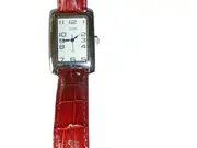 Vorschaubild 3 von TCM Damen Armbanduhr Rot Leder Klassisch Strukturmuster Alltag