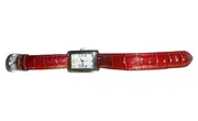 Vorschaubild 2 von TCM Damen Armbanduhr Rot Leder Klassisch Strukturmuster Alltag