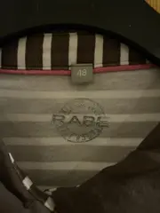 Vorschaubild 3 von Damen Poloshirt Gr. 48 Braun Weiß Gestreift 3/4-Arm Baumwolle