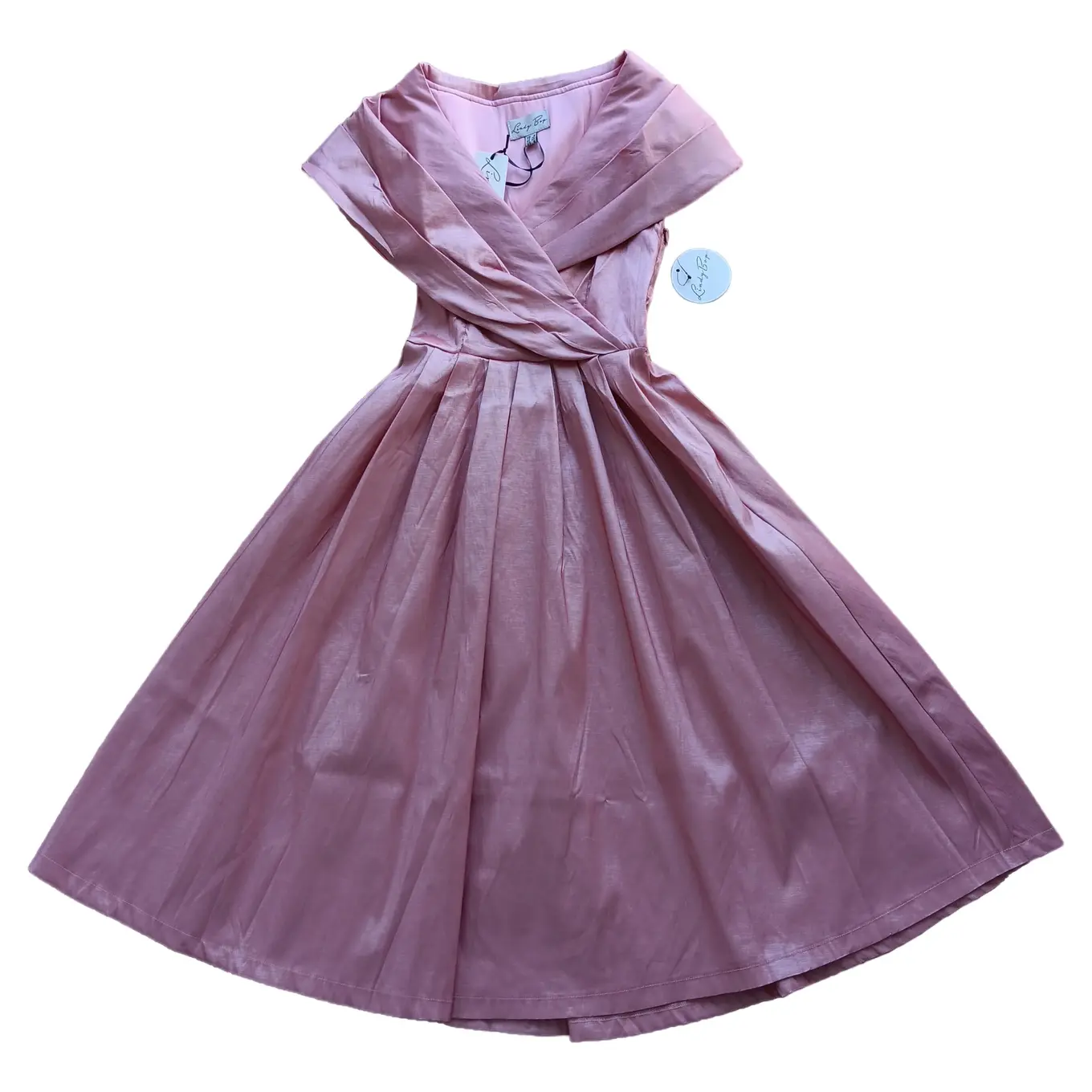 LINDY BOP festliches Kleid Damen Gr. 34/XS Rosa Elegant Midikleid