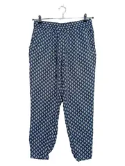 Vorschaubild 1 von Stoffhose Damen Gr. 38 Blau Muster Viskose Freizeithose