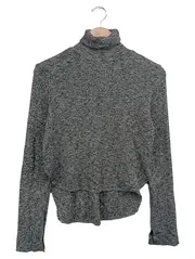 Vorschaubild 1 von Damen Pullover Rollkragen Grau Gr. 36/S Basic Modern Strick