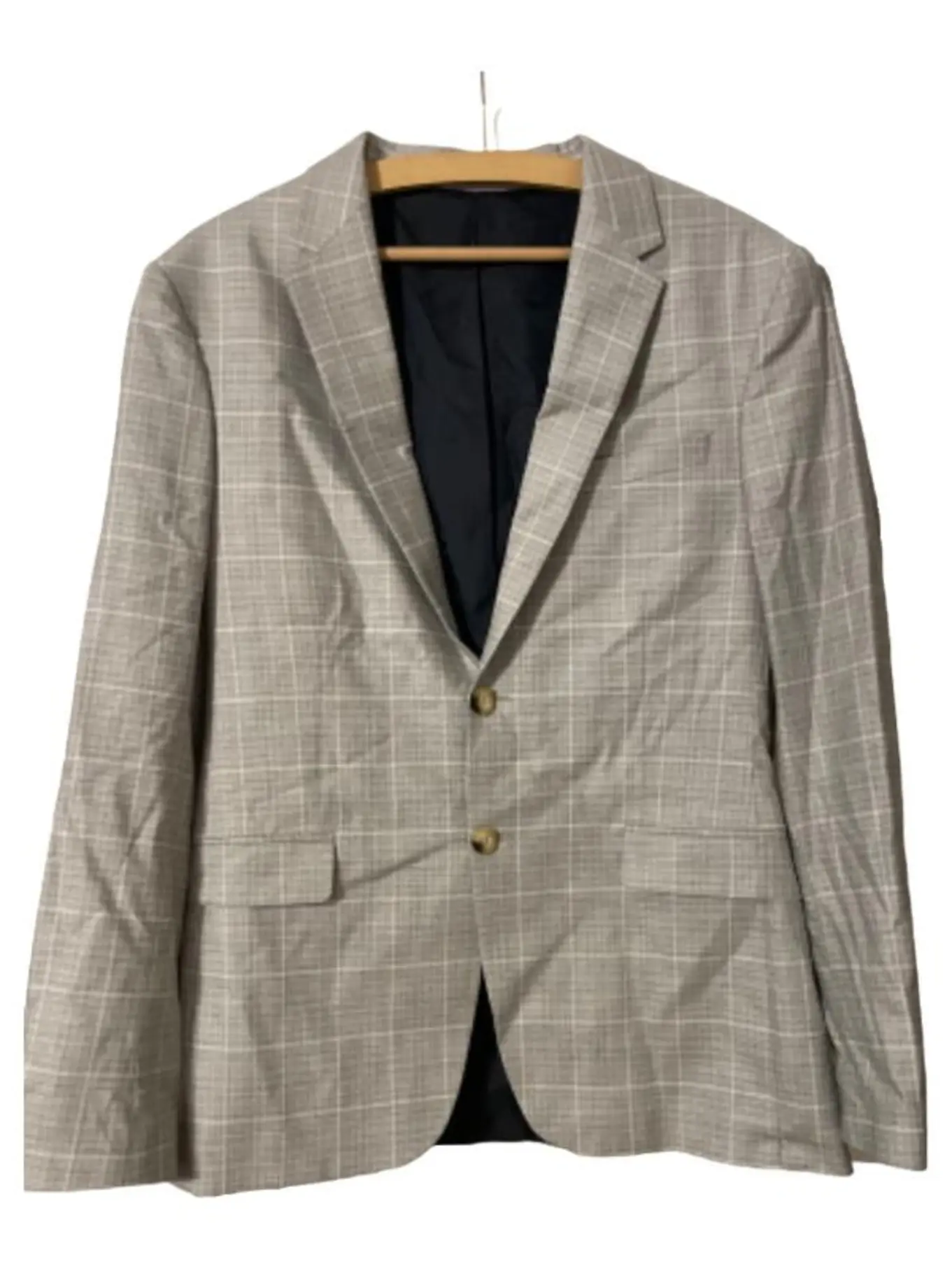 ZARA Herren Sakko Gr. 48 Grau Kariert Business Blazer