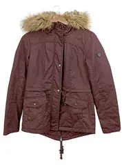 Vorschaubild 1 von Damen Parka Gr. 34/XS Lila Casual Winterjacke Fellkapuze