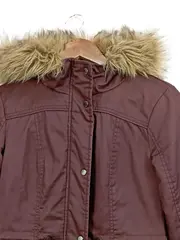 Vorschaubild 3 von Damen Parka Gr. 34/XS Lila Casual Winterjacke Fellkapuze