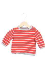 Vorschaubild 1 von Kinder Pullover Gr. 62 Rot Gestreift Baumwolle Langarm
