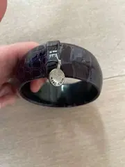 Vorschaubild 2 von Armband Damen Lila Leder Tierdruck Elegant Logo 8cm Durchmesser