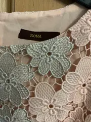 Vorschaubild 5 von Spitzenkleid Damen Gr. 34 Rosa Blumen Festlich Kleid