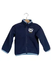 Vorschaubild 1 von Kinder Fleecejacke Gr. 86 Blau mit Panda Stickerei