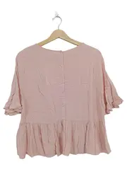 Vorschaubild 1 von TRF Damen Bluse Rosa Rüschen Knopfleiste Gr. M/38