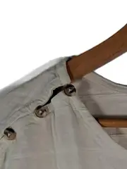 Vorschaubild 4 von Damen T-Shirt Gr. L Weiß Kurzarm Zierknöpfe Schulter Casual