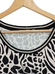 Vorschaubild 2 von 1920 Damen Top Shirt Animal Print Gr. 44 Schwarz Beige Strasssteine