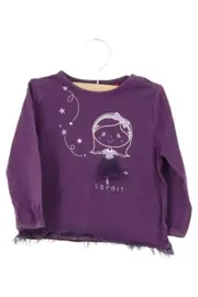 Vorschaubild 1 von Kinder Langarmshirt Gr. 68 Lila Casual mit Mädchen Motiv