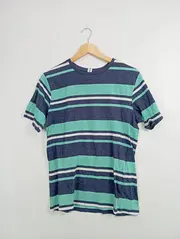 Vorschaubild 2 von Kinder T-Shirt gestreift Gr. 158/164 Blau Kurzarm Casual