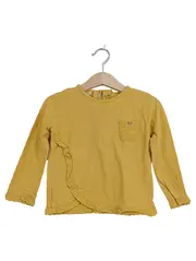Vorschaubild 1 von Baby Mädchen Langarmshirt Wickelshirt Spitze Gelb Gr. 98