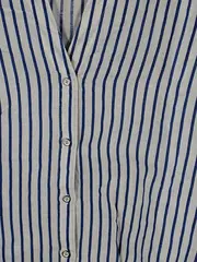 Vorschaubild 3 von Damen Hemdbluse Gr. M 38 gestreift Weiß Leinen Baumwolle Frühling Sommer