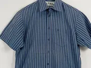 Vorschaubild 2 von Herren Freizeithemd Gr. M 48 Blau Gestreift Kurzarm Casual