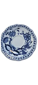 Vorschaubild 1 von Zwiebelmuster Untertasse Porzellan Blau Weiß Spülmaschinenfest