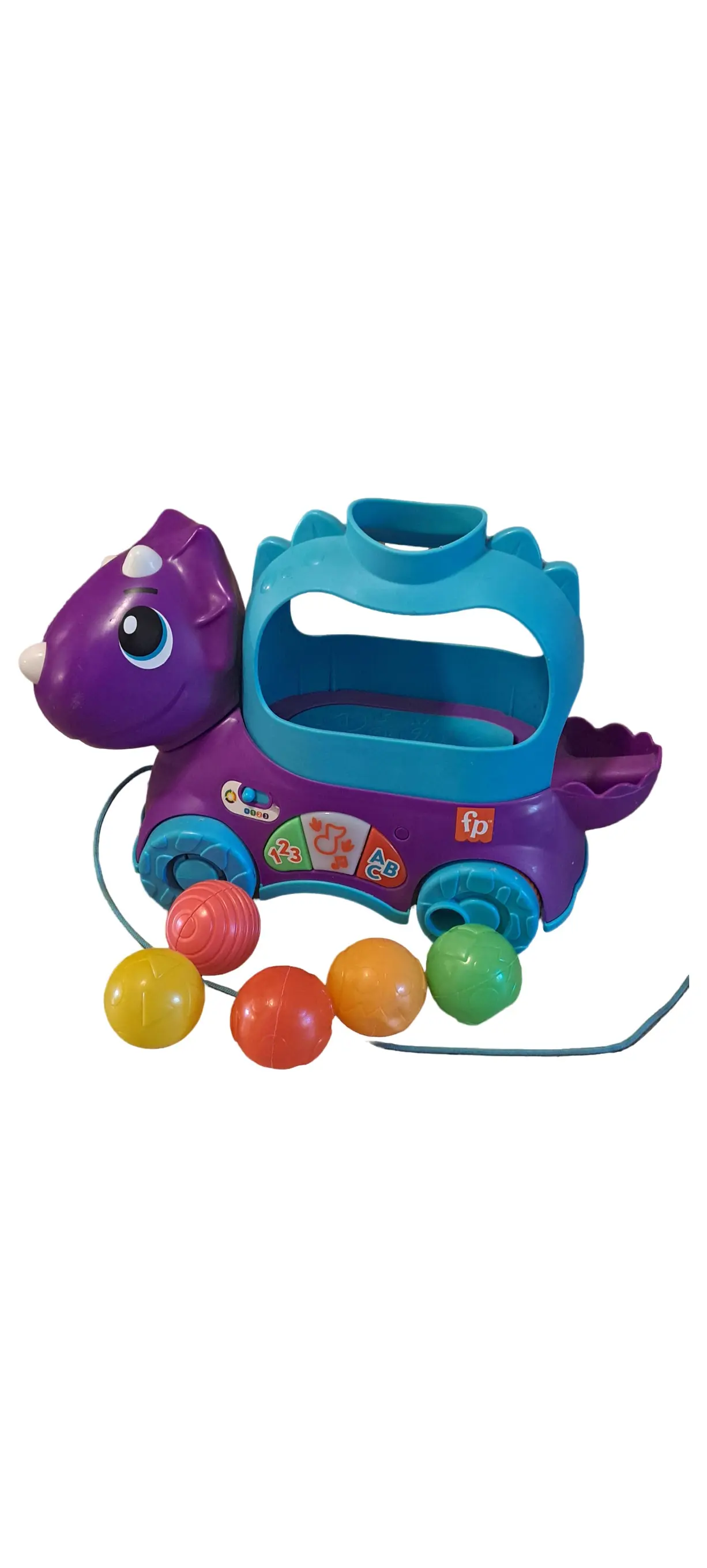 FISHER-PRICE Dinosaurier Nachziehspielzeug mit Rollen & Bällen 35cm