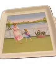 Vorschaubild 2 von Servierplatte Mutter Kind Porzellan Mehrfarbig 20x23cm