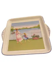 Vorschaubild 1 von Servierplatte Mutter Kind Porzellan Mehrfarbig 20x23cm