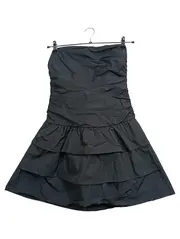 Vorschaubild 1 von Damen Festliches Kleid Gr. 36;S Schwarz trägerlos Rüschen Elegant