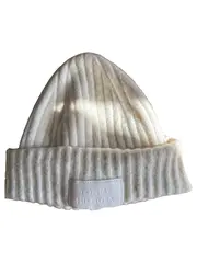 Vorschaubild 1 von Mütze Damen Wolle Weiß Casual Rippstrick Beanie